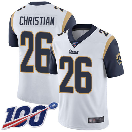 Los Angeles Rams Limited White Men Marqui Christian Road Jersey NFL Football #26 100th Season Vapor Untouchable
